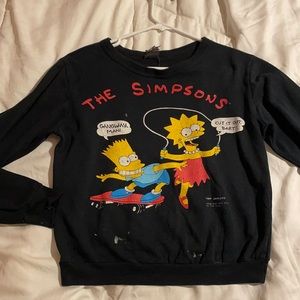 Vintage Simpsons cropped navy shirt/sweater